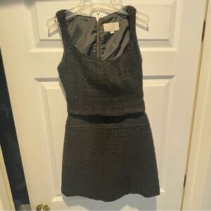 CACHE BLACK METALLIC SLEEVELESS TOP AND MINI SKIRT  SIZE 4